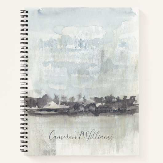 Carnet Ajoutez votre nom | Horizon Ciel - Couleurs neutre (Devant)