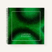 Carnet Ajoutez Votre Nom | Malachite Circulaire Verte (Devant)