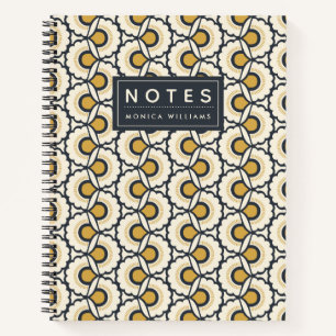 Carnet Ajoutez votre nom   Modèle floral géométrique