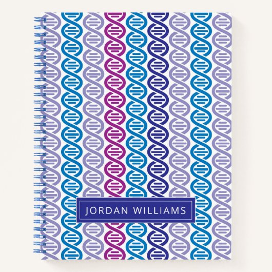 Carnet Ajoutez votre nom | Motif ADN (Devant)