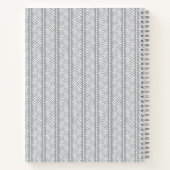 Carnet Ajoutez votre nom | Motif Chevron Gray Hand Drawn (Dos)