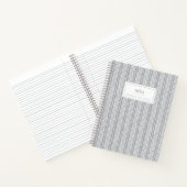 Carnet Ajoutez votre nom | Motif Chevron Gray Hand Drawn (Intérieur)