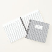 Carnet Ajoutez votre nom | Motif Chevron Gray Hand Drawn (Intérieur)