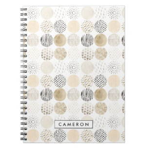 Carnet Ajoutez votre nom   Motif circulaire Abstrait neut