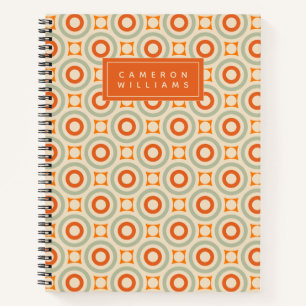 Carnet Ajoutez votre nom Motif circulaire géométrique
