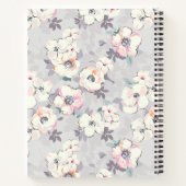 Carnet Ajoutez votre nom | Motif d'aquarelle rose doux (Dos)