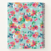 Carnet Ajoutez votre nom | Motif de fleurs peintes (Dos)