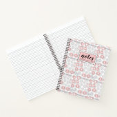 Carnet Ajoutez votre nom | Motif du cercle de points polk (Intérieur)