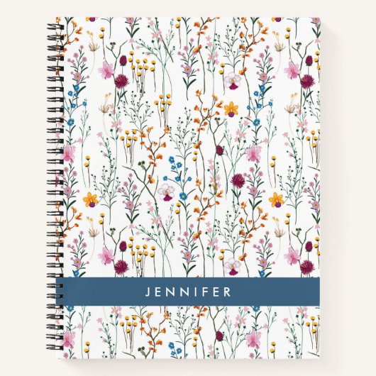 Carnet Ajoutez votre nom | Motif Fleur sauvage d'été (Devant)