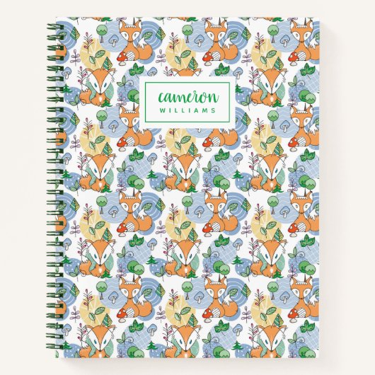 Carnet Ajoutez votre nom | Motif Little Fox mignon (Devant)