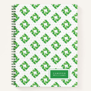 Carnet Ajoutez votre nom   Motif pour dents vert