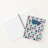 Carnet Ajoutez votre nom | Motif semi-circulaire rétro (Intérieur)