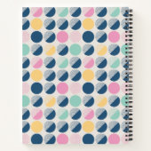 Carnet Ajoutez votre nom | Motif semi-circulaire rétro (Dos)