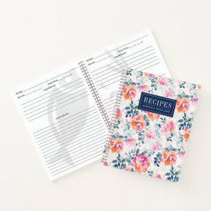 Carnet Ajoutez votre nom   Ordinateur portable Motif Rose
