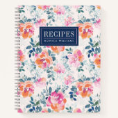 Carnet Ajoutez votre nom | Ordinateur portable Motif Rose (Devant)