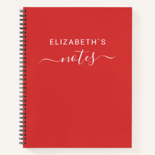Carnet Ajoutez votre nom   Rouge simple