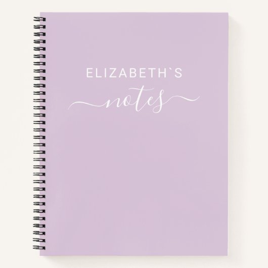 Carnet Ajoutez votre nom | Simple Pastel Purple (Devant)