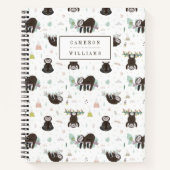Carnet Ajoutez votre nom | Sleepy Sweet Sloth Motif (Devant)