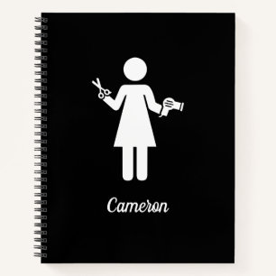 Carnet Ajoutez votre nom Symbole coiffeur
