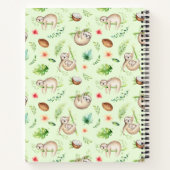 Carnet Ajoutez votre nom | Tropical Coconut Sloth Motif (Dos)
