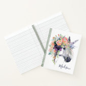 Carnet Ajoutez votre nom | Unicorne en fleurs (Intérieur)