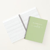 Carnet Ajoutez votre nom | Vert simple (Intérieur)