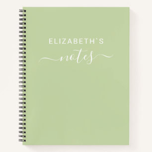 Carnet Ajoutez votre nom Vert simple