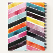 Carnet Ajoutez votre nom | Vivid aquarelle Chevron I (Dos)