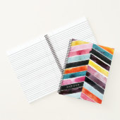 Carnet Ajoutez votre nom | Vivid aquarelle Chevron I (Intérieur)