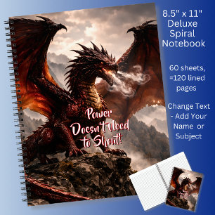 Carnet Ajoutez votre texte - Dragon de feu à ailes rouges