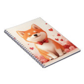 Carnet Akita avec des roses - Saint-Valentin  (Côté Droit)