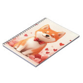 Carnet Akita avec des roses - Saint-Valentin  (Côté gauche)