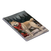 Carnet Akita Chien dans Noël de neige (Côté Droit)