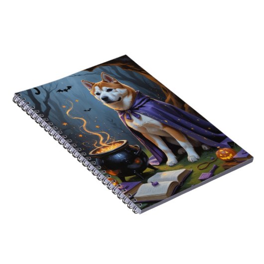 Carnet Akita Chien Whimsical Halloween peinture (Côté Droit)