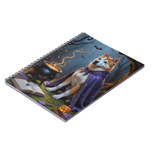 Carnet Akita Chien Whimsical Halloween peinture (Côté gauche)