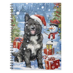 Carnet Akita Chien Winter Wonderland Noël Joie