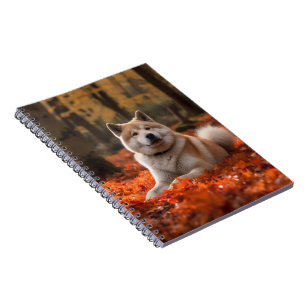 Carnet Akita en automne Feuilles automne s'inspire