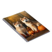 Carnet Akita Puppy Citrouille d'automne (Côté Droit)