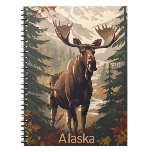 Carnet Alaska Moose Vintage (Devant)