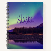 Carnet Alaska Northern Lights Mountains Lake (Devant)