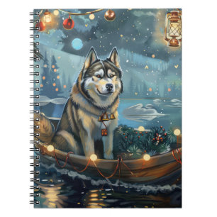 Carnet Alaskan Malamute Noël Festive Voyage