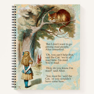 Carnet Alice au pays des merveilles Cheshire Cat Mad