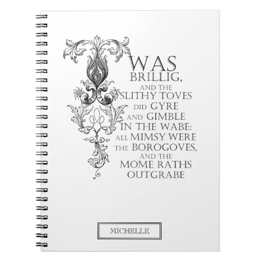 Carnet Alice Au Pays Des Merveilles Jabberwocky Poem Carn (Devant)