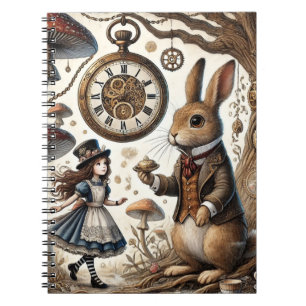 Carnet Alice au pays des merveilles Thé Art lapin blanc