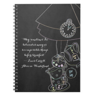 Carnet Alice au pays des merveilles Thé Party Chalkboard 
