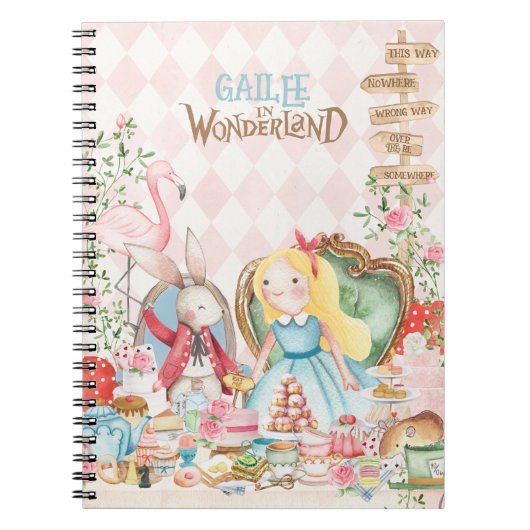 Carnet Alice Aventures dans Woderland Anniversaire Tea Pa (Devant)