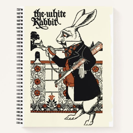 Carnet Alice Lapin Blanc Classique Wonderland (Devant)
