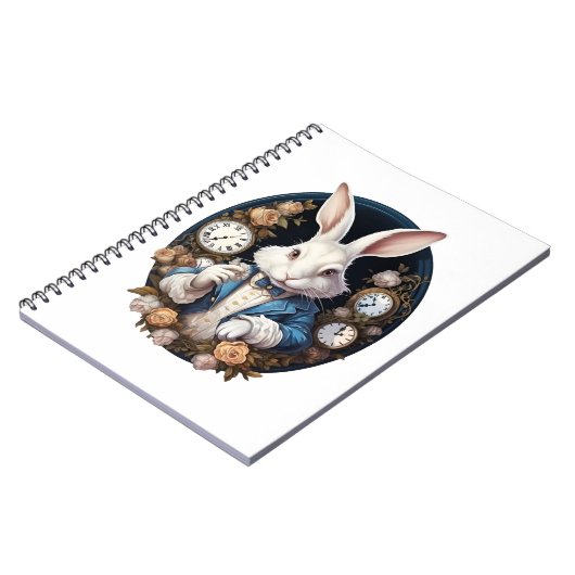 Carnet Alice lapin blanc dans Wonderland Montres et rose (Côté gauche)