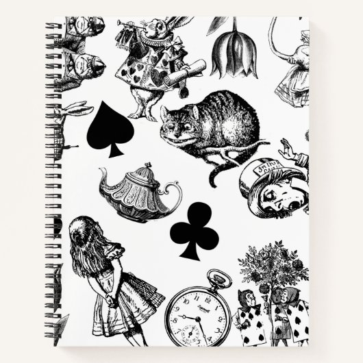 Carnet Alice Lapin Blanc Wonderland Classique (Devant)