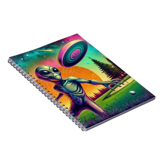 Carnet Alien Disc Golf avec Planet Background (Côté Droit)